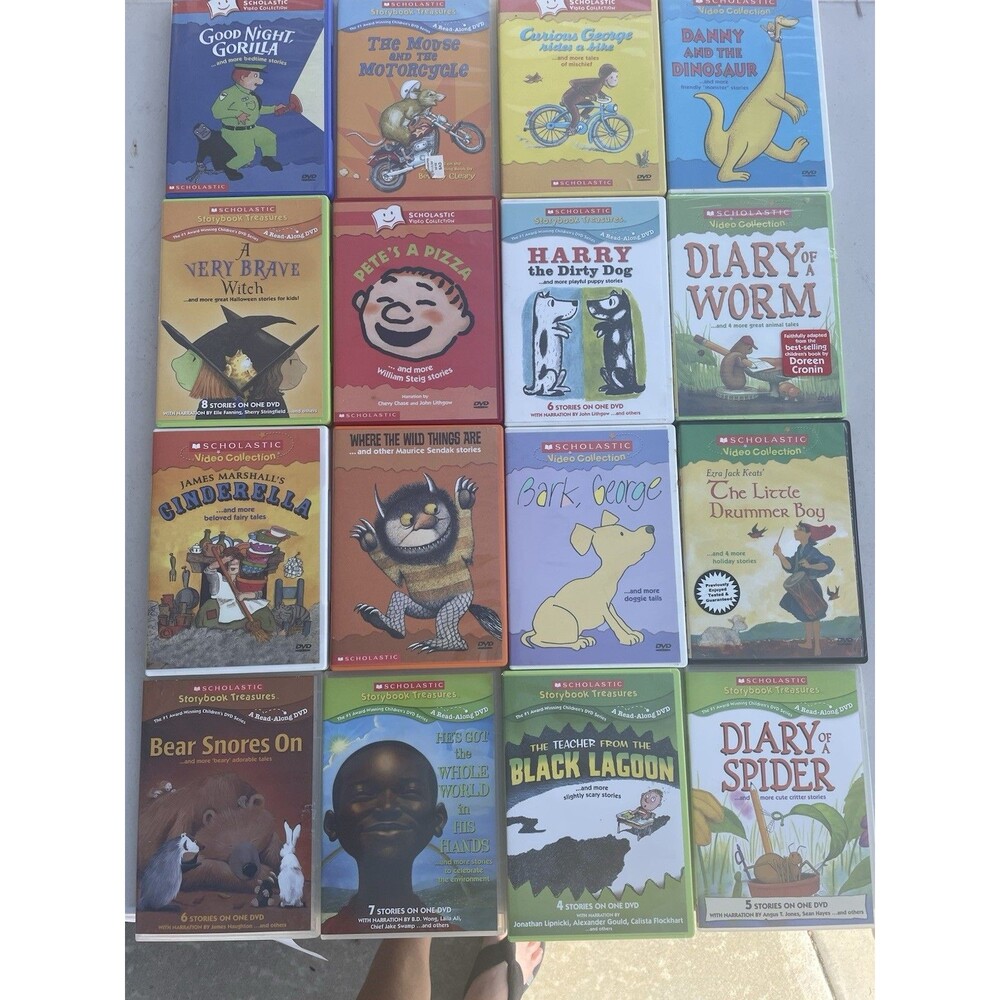 Scholastic Video Collection Lot Of 16 DVDs Pete’s A Pizza Goodnight Gorilla